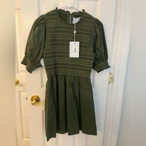 Hill House Leaf Green Smocked Dress